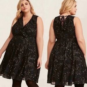 Torrid zodiac constellation chiffon skater dress